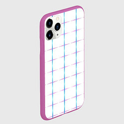 Чехол iPhone 11 Pro матовый Color white blue stripes, цвет: 3D-фиолетовый — фото 2