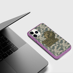 Чехол iPhone 11 Pro матовый Честь выше высоты ВДВ, цвет: 3D-фиолетовый — фото 2