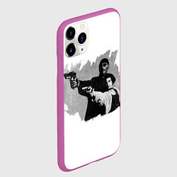 Чехол iPhone 11 Pro матовый Леон рисунок, цвет: 3D-фиолетовый — фото 2