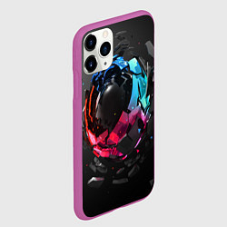 Чехол iPhone 11 Pro матовый Abstract graphics, цвет: 3D-фиолетовый — фото 2