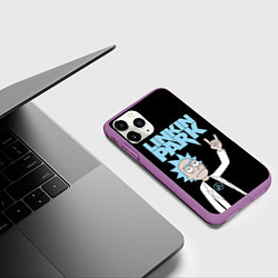 Чехол iPhone 11 Pro матовый Linkin Park и Рик Санчес из Рик и Морти, цвет: 3D-фиолетовый — фото 2