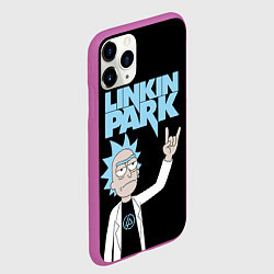 Чехол iPhone 11 Pro матовый Linkin Park и Рик Санчес из Рик и Морти, цвет: 3D-фиолетовый — фото 2