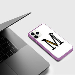 Чехол iPhone 11 Pro матовый Позывной Монархист монограмма черная желтая белая, цвет: 3D-фиолетовый — фото 2