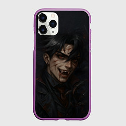 Чехол iPhone 11 Pro матовый Ризли вампирская тематика, цвет: 3D-фиолетовый