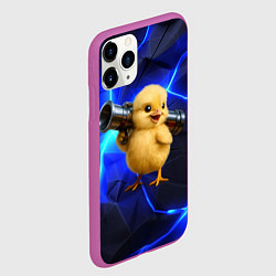 Чехол iPhone 11 Pro матовый Цыпленок с базукой, цвет: 3D-фиолетовый — фото 2