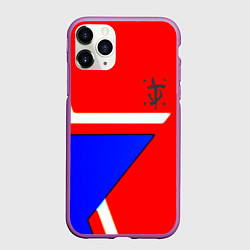 Чехол iPhone 11 Pro матовый Doom star geometry, цвет: 3D-фиолетовый
