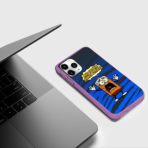 Чехол iPhone 11 Pro матовый Мне срочно нужен отпуск - батарейка / 3D-Фиолетовый – фото 3
