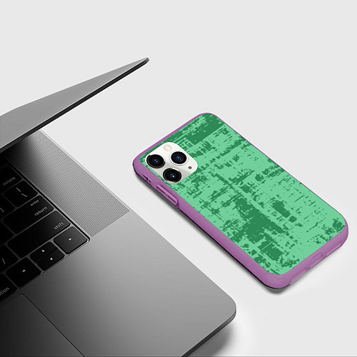 Чехол iPhone 11 Pro матовый Текстура с потертостями / 3D-Фиолетовый – фото 3