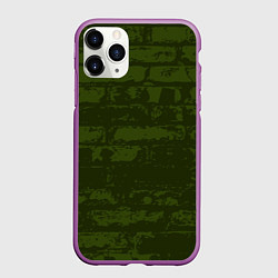 Чехол iPhone 11 Pro матовый Кирпичная стена, цвет: 3D-фиолетовый