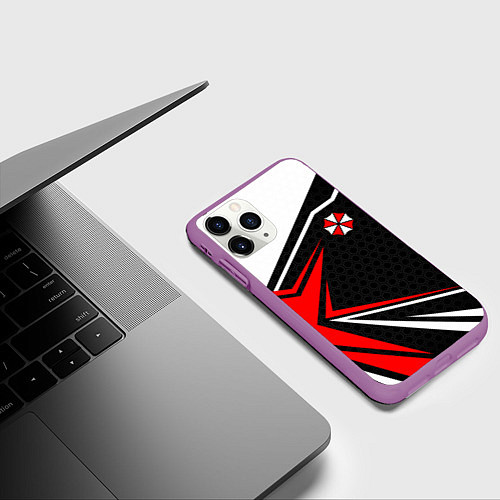 Чехол iPhone 11 Pro матовый Umbrella - red uniform / 3D-Фиолетовый – фото 3
