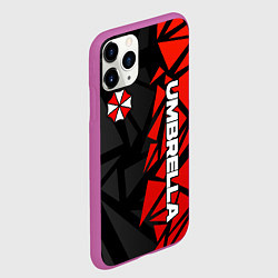 Чехол iPhone 11 Pro матовый Umbrella corp - красные фрагменты, цвет: 3D-фиолетовый — фото 2