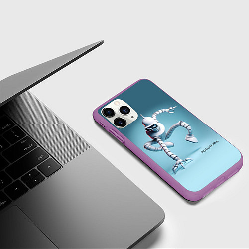 Чехол iPhone 11 Pro матовый Spider Bender - meme / 3D-Фиолетовый – фото 3
