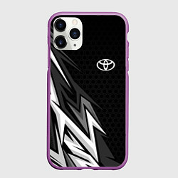 Чехол iPhone 11 Pro матовый Toyota - монохром, цвет: 3D-фиолетовый