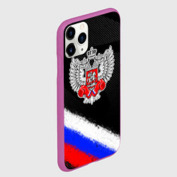 Чехол iPhone 11 Pro матовый Федерация бокса - триколор, цвет: 3D-фиолетовый — фото 2
