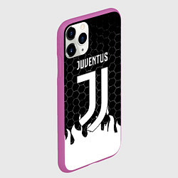 Чехол iPhone 11 Pro матовый Juventus соты огонь, цвет: 3D-фиолетовый — фото 2