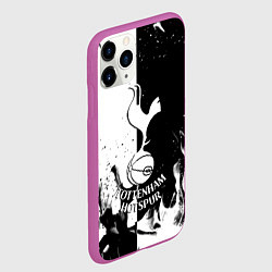 Чехол iPhone 11 Pro матовый Тоттенхэм черно белый огонь, цвет: 3D-фиолетовый — фото 2