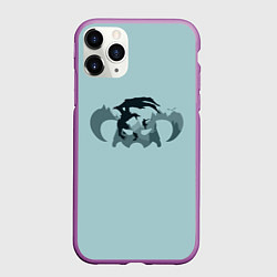 Чехол iPhone 11 Pro матовый Скайрим - минимализм, цвет: 3D-фиолетовый
