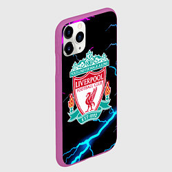 Чехол iPhone 11 Pro матовый Liverpool neon storm, цвет: 3D-фиолетовый — фото 2