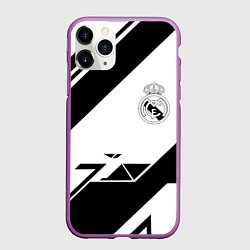 Чехол iPhone 11 Pro матовый Real Madrid geometry, цвет: 3D-фиолетовый