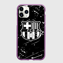 Чехол iPhone 11 Pro матовый Barcelona краски белые, цвет: 3D-фиолетовый