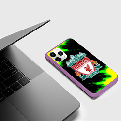 Чехол iPhone 11 Pro матовый Ливерпуль кислотные краски, цвет: 3D-фиолетовый — фото 2