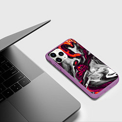 Чехол iPhone 11 Pro матовый Разводы, цвет: 3D-фиолетовый — фото 2