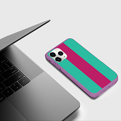 Чехол iPhone 11 Pro матовый Color turquoise pink, цвет: 3D-фиолетовый — фото 2