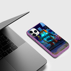Чехол iPhone 11 Pro матовый Майнкрафт - шаман, цвет: 3D-фиолетовый — фото 2