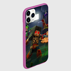 Чехол iPhone 11 Pro матовый Майнкрафт - темная ночь, цвет: 3D-фиолетовый — фото 2