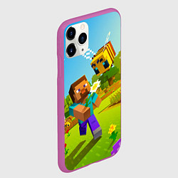 Чехол iPhone 11 Pro матовый Стив и пчела, цвет: 3D-фиолетовый — фото 2