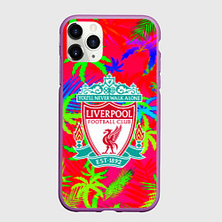 Чехол iPhone 11 Pro матовый Liverpool тропический неон, цвет: 3D-фиолетовый