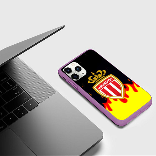 Чехол iPhone 11 Pro матовый Monaco огненный стиль / 3D-Фиолетовый – фото 3