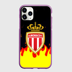 Чехол iPhone 11 Pro матовый Monaco огненный стиль, цвет: 3D-фиолетовый