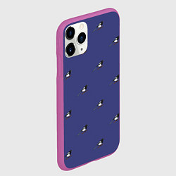 Чехол iPhone 11 Pro матовый Сорока на фиолетовом - паттерн, цвет: 3D-фиолетовый — фото 2