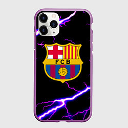 Чехол iPhone 11 Pro матовый Barcelona neon storm, цвет: 3D-фиолетовый