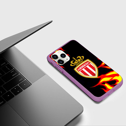 Чехол iPhone 11 Pro матовый Монако огненный фон текстура / 3D-Фиолетовый – фото 3