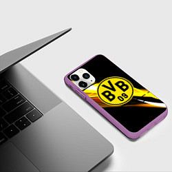 Чехол iPhone 11 Pro матовый Borussia спортивная геометрия, цвет: 3D-фиолетовый — фото 2