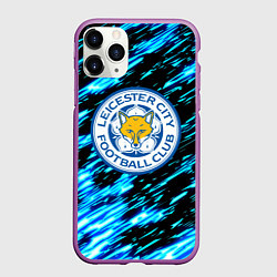 Чехол iPhone 11 Pro матовый Лестер Сити штрихи во льду, цвет: 3D-фиолетовый