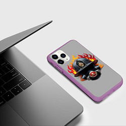 Чехол iPhone 11 Pro матовый Пожарник, цвет: 3D-фиолетовый — фото 2
