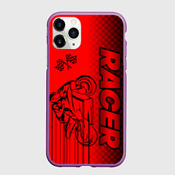 Чехол iPhone 11 Pro матовый Гонщик, цвет: 3D-фиолетовый