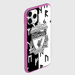 Чехол iPhone 11 Pro матовый Liverpool символы текстура, цвет: 3D-фиолетовый — фото 2