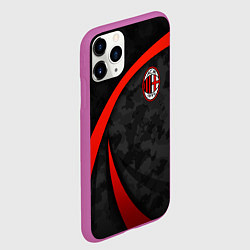 Чехол iPhone 11 Pro матовый Камуфляж - ФК Милан, цвет: 3D-фиолетовый — фото 2