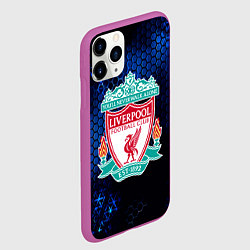 Чехол iPhone 11 Pro матовый Ливерпуль соты броня, цвет: 3D-фиолетовый — фото 2