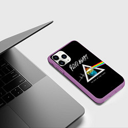 Чехол iPhone 11 Pro матовый Pink Floyd сердце, цвет: 3D-фиолетовый — фото 2