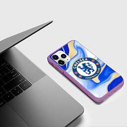 Чехол iPhone 11 Pro матовый Фк Челси, цвет: 3D-фиолетовый — фото 2
