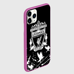 Чехол iPhone 11 Pro матовый Ливерпуль белые птицы, цвет: 3D-фиолетовый — фото 2