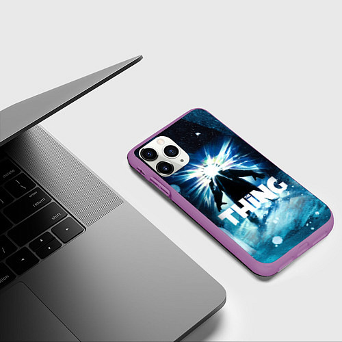 Чехол iPhone 11 Pro матовый Нечто / 3D-Фиолетовый – фото 3