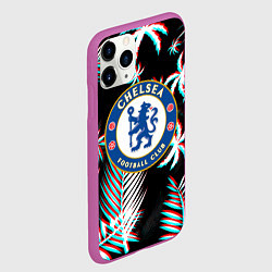 Чехол iPhone 11 Pro матовый Chelsea тропики глитч текстура, цвет: 3D-фиолетовый — фото 2