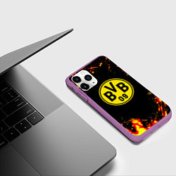 Чехол iPhone 11 Pro матовый Borussia огненные краски, цвет: 3D-фиолетовый — фото 2
