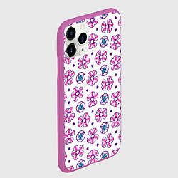 Чехол iPhone 11 Pro матовый Паттерн из абстрактных цветов, цвет: 3D-фиолетовый — фото 2